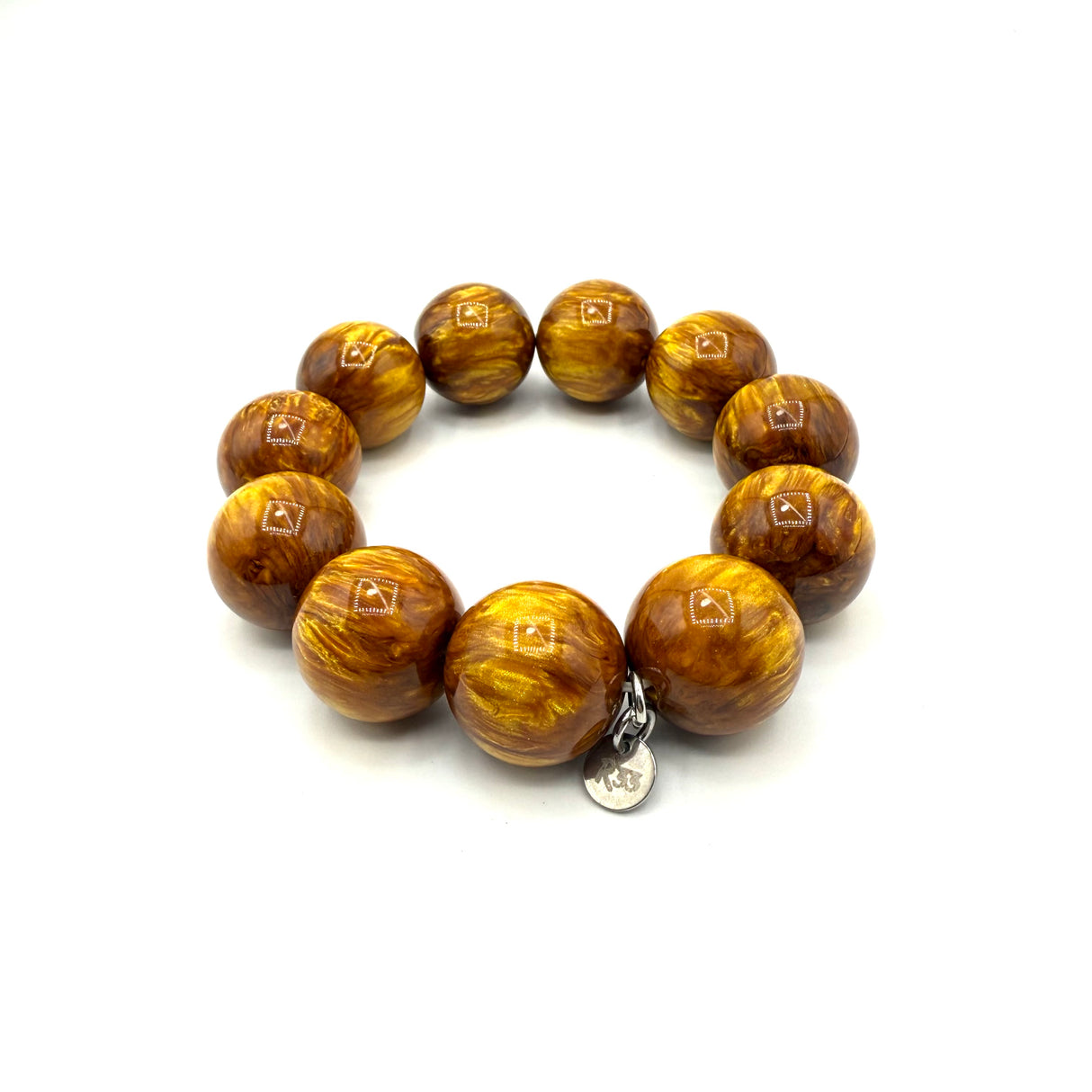 Bracciale sfere in Resina Occhio di Tigre