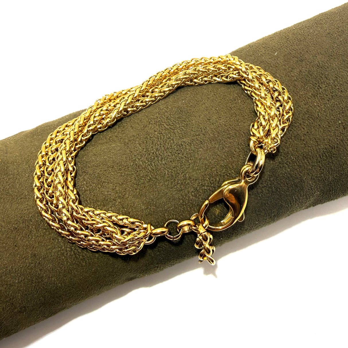 Bracciale Multifili Spiga dorata 3 mm acciaio inossidabile