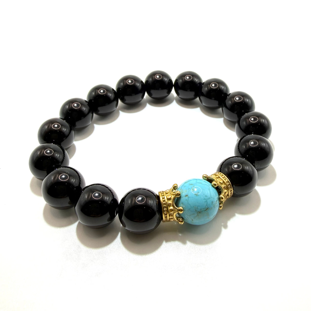 Bracciale Onice, pasta di turchese e Corone