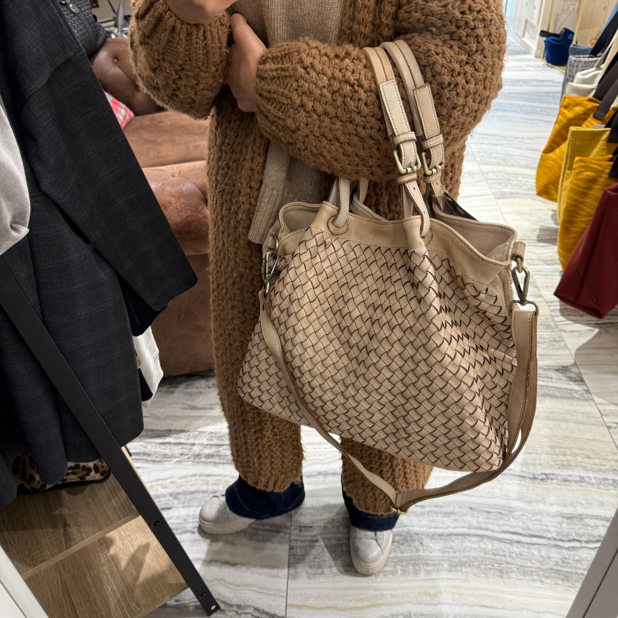 Borsa Intreccio Big Crema