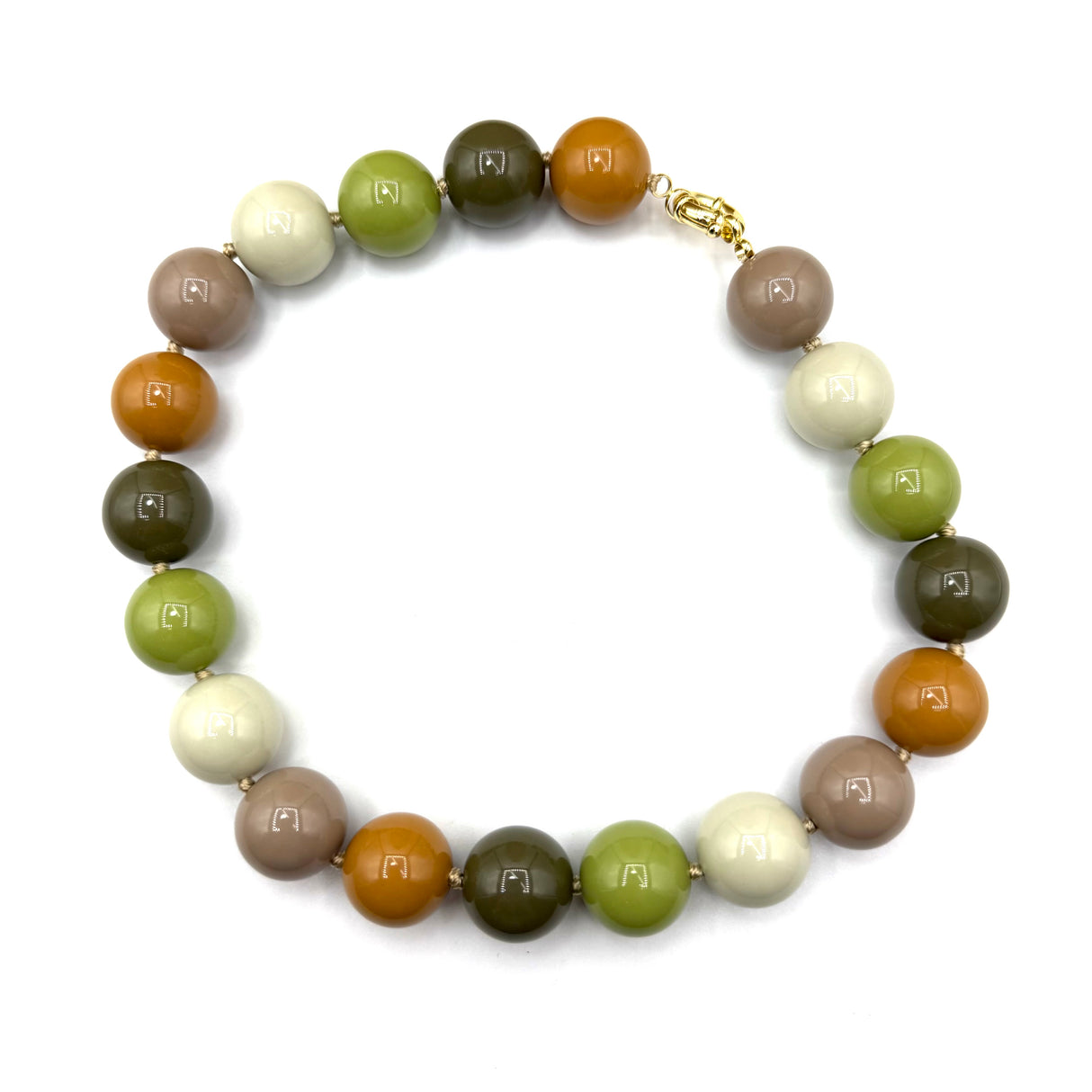 Collana sfere in Resina Multicolor Verde