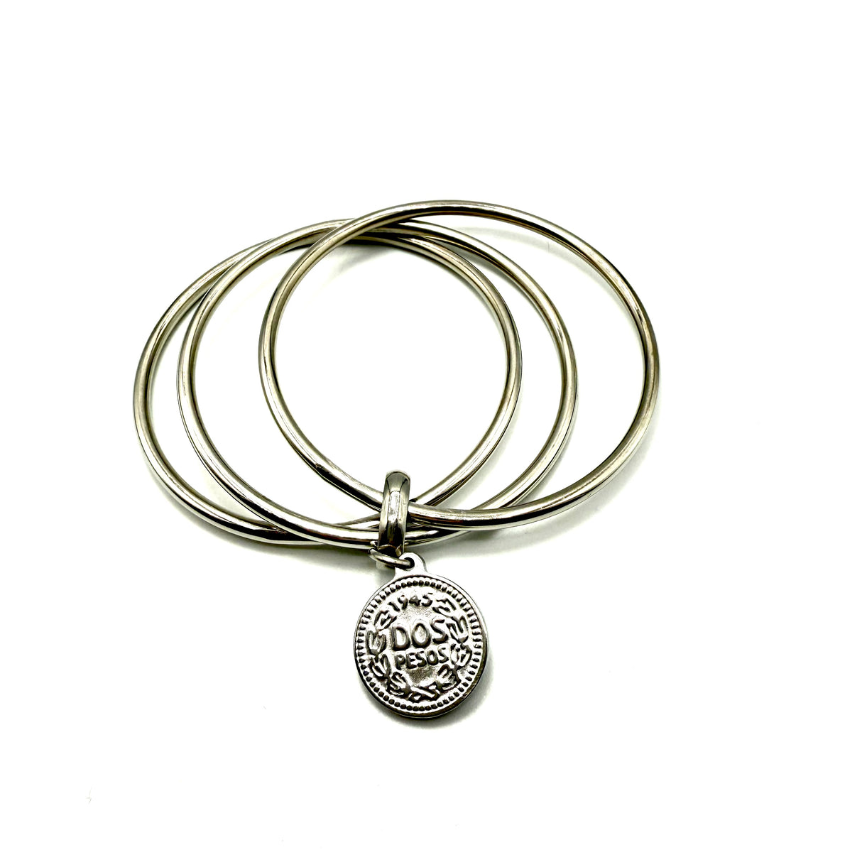 Bracciale rigido 3 fili con moneta