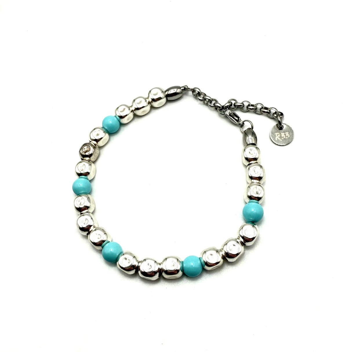 Bracciale Pepite Cubo Argento925 e Pasta di Turchese