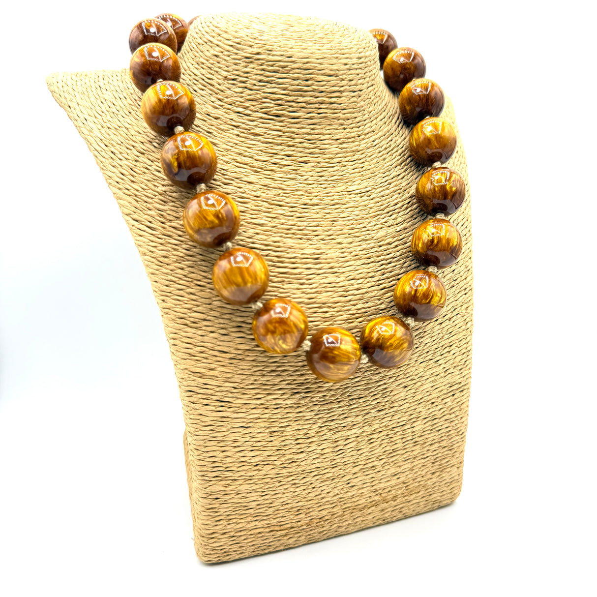 Collana sfere in Resina Occhio di Tigre