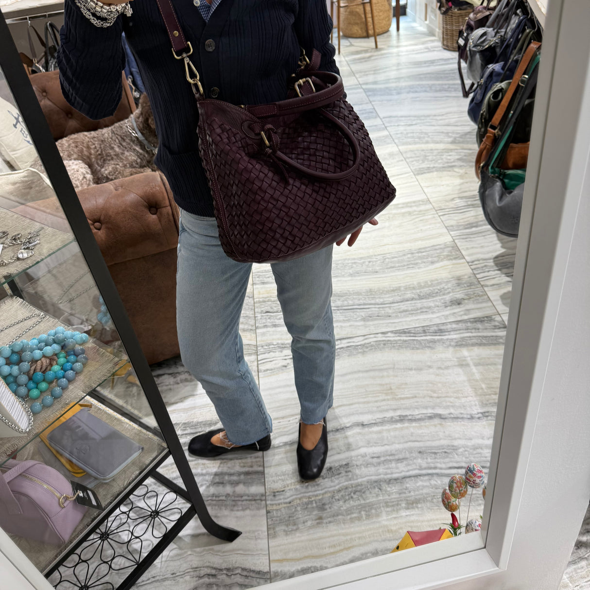 Borsa Intreccio Small Borgogna