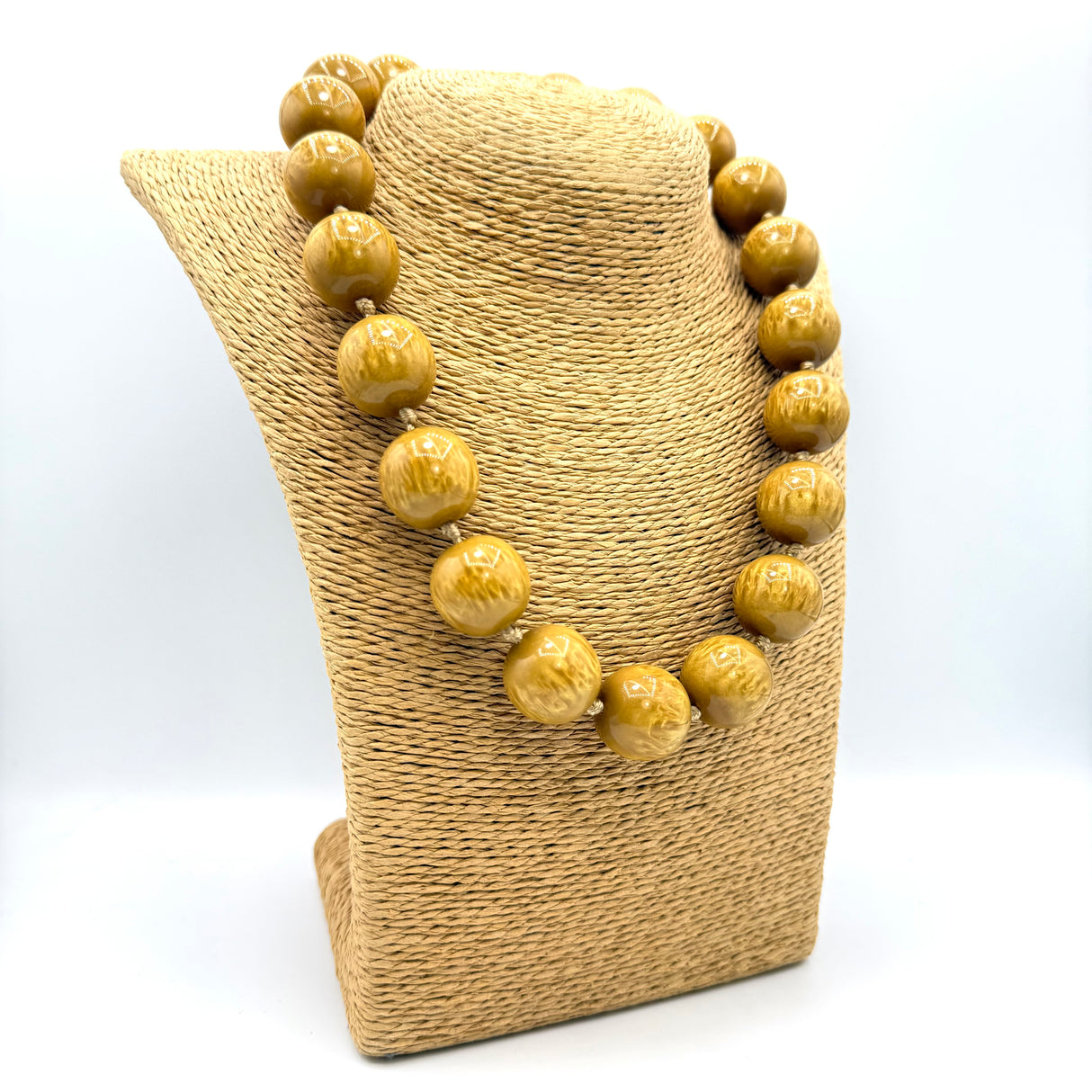 Collana sfere in Resina Occhio di Tigre dorato