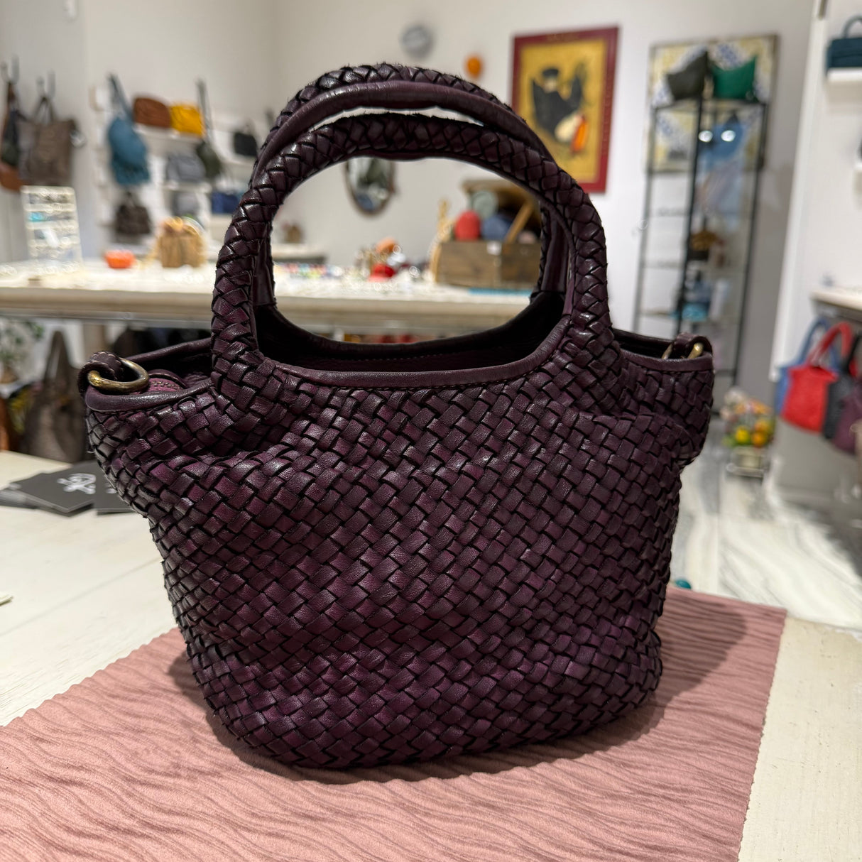 Borsa cestino Hermione small Borgogna