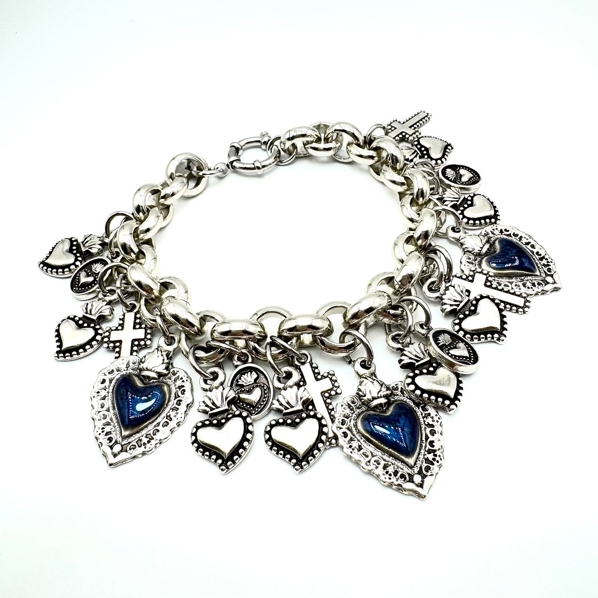 BRACCIALE LUCKY CUORE SACRO BLUE 3 CUORI