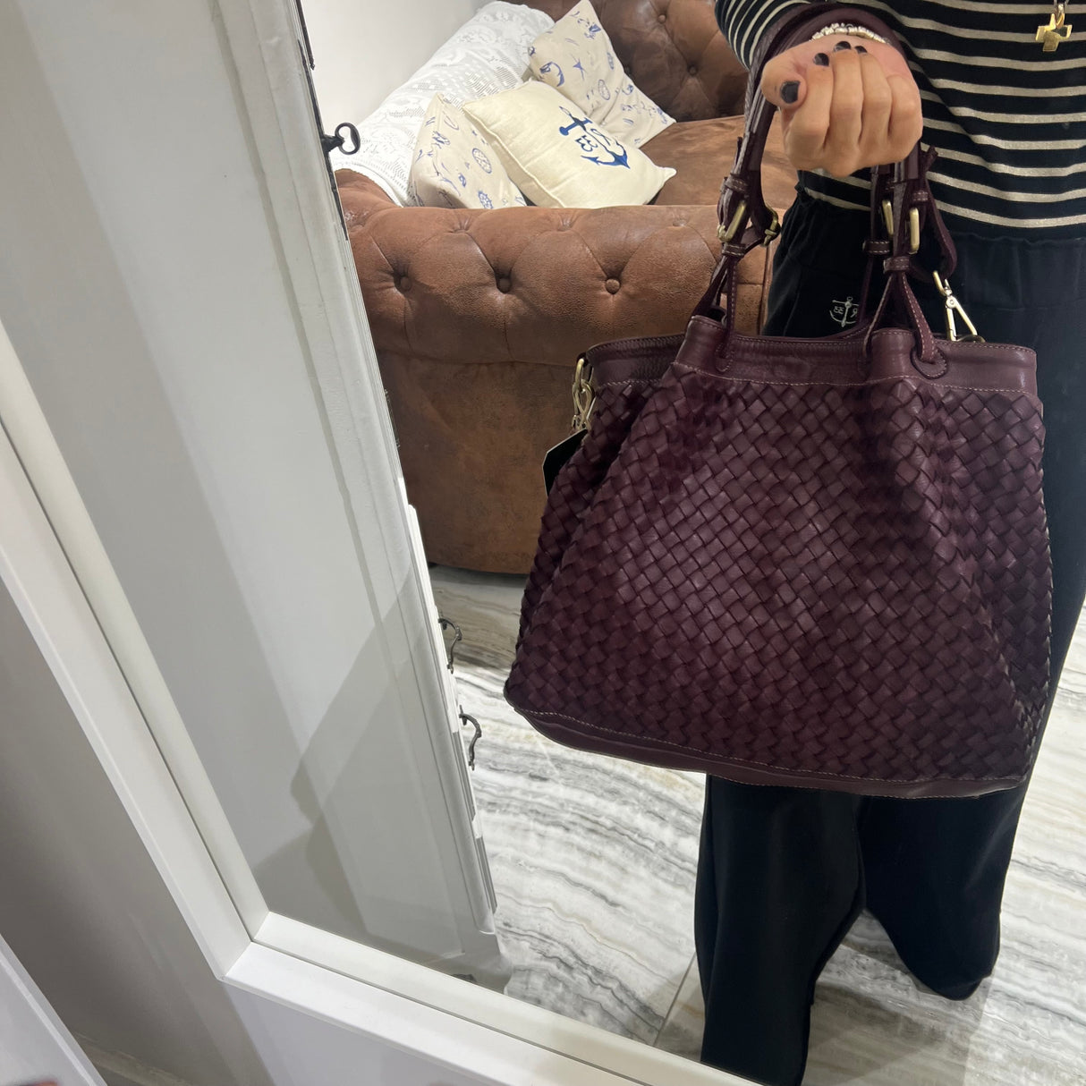 Borsa Intreccio Big Borgogna