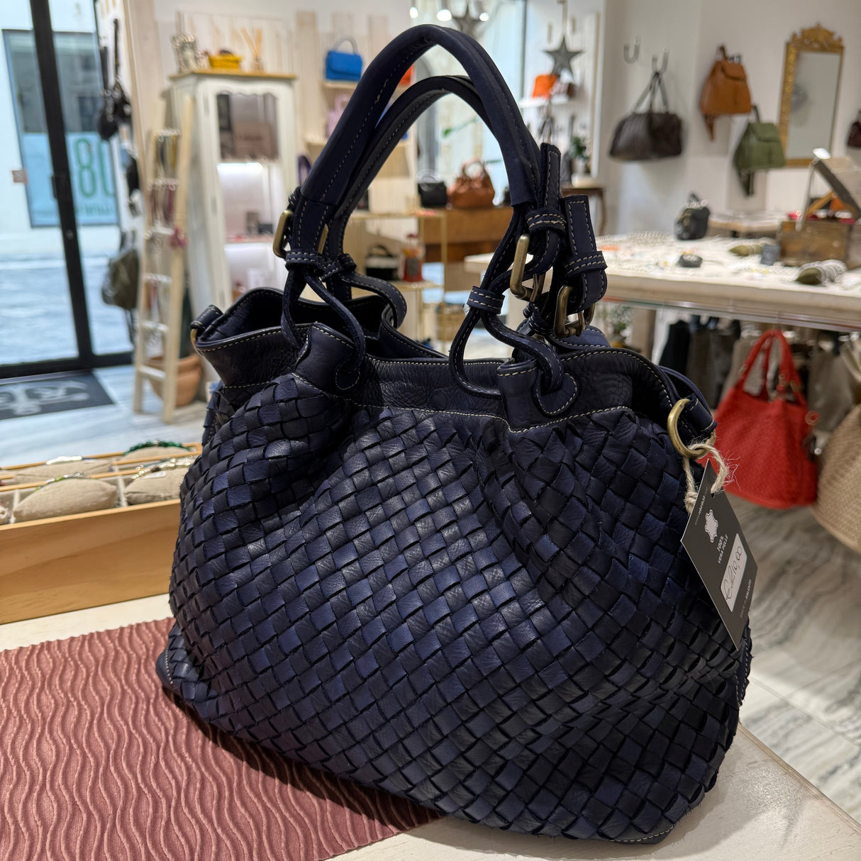 Borsa Intreccio Small Blue