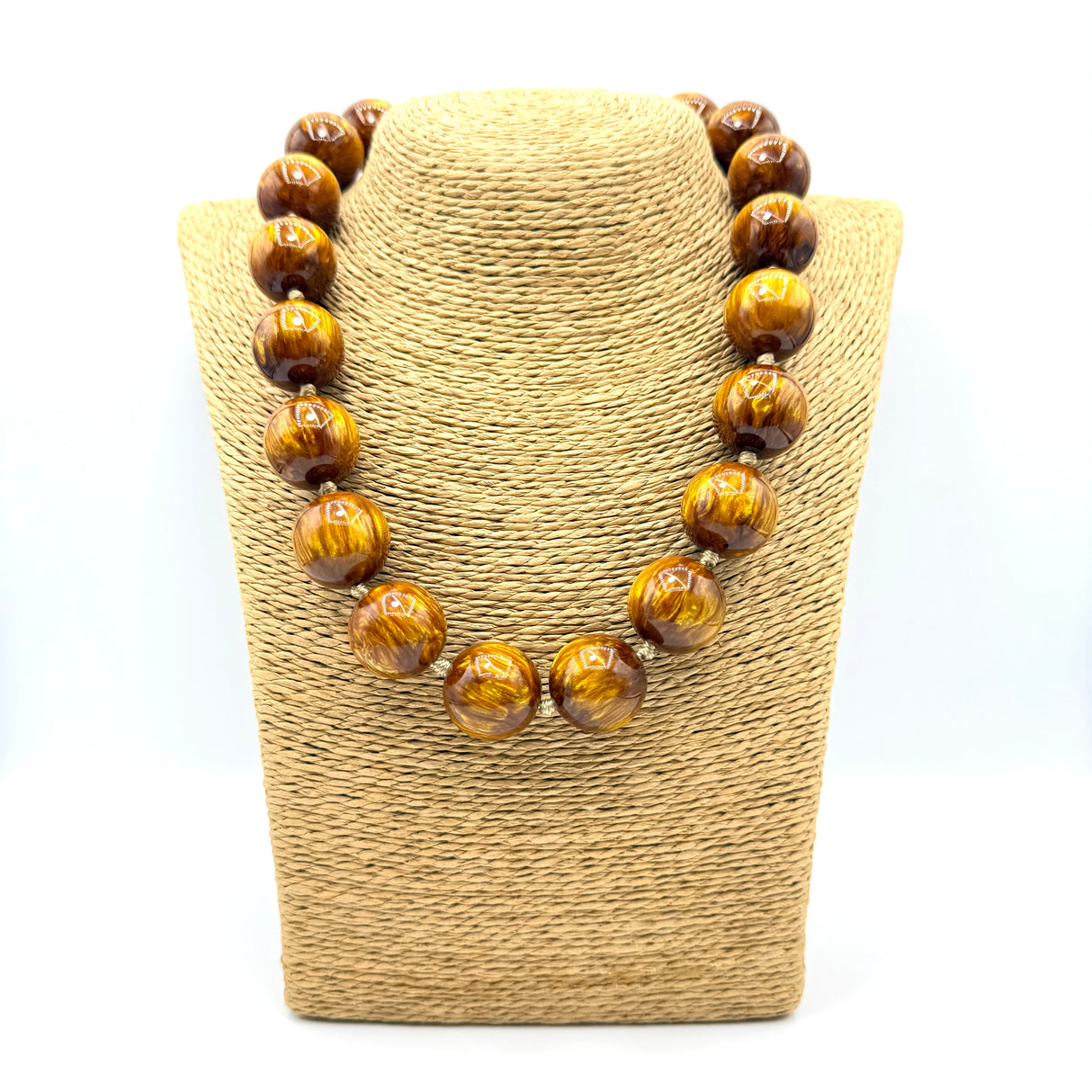 Collana sfere in Resina Occhio di Tigre