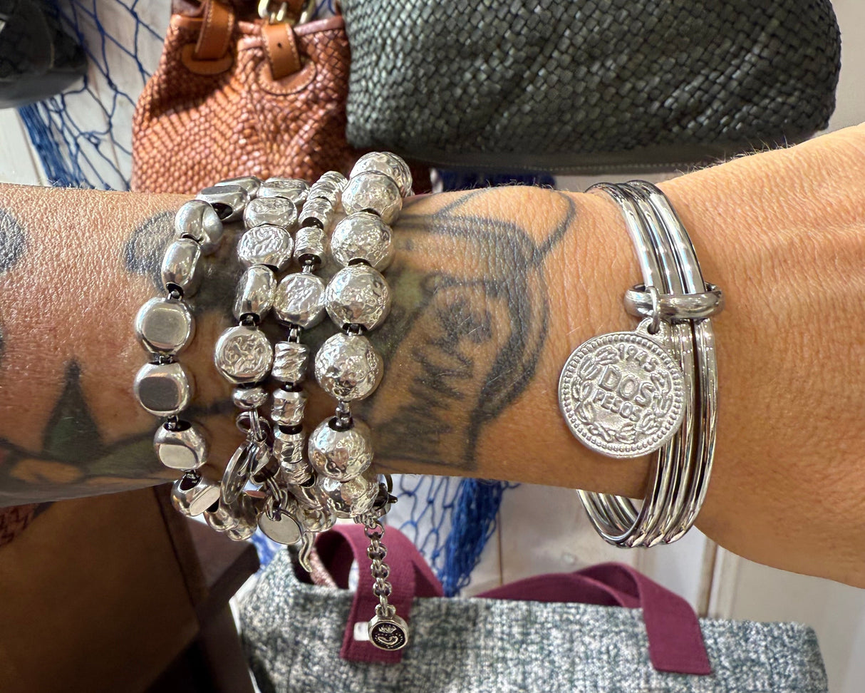 Bracciale rigido 3 fili con moneta