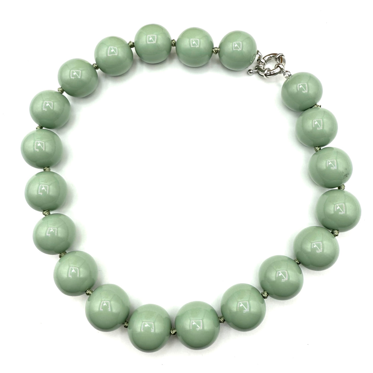 Collana sfere in Resina Salvia