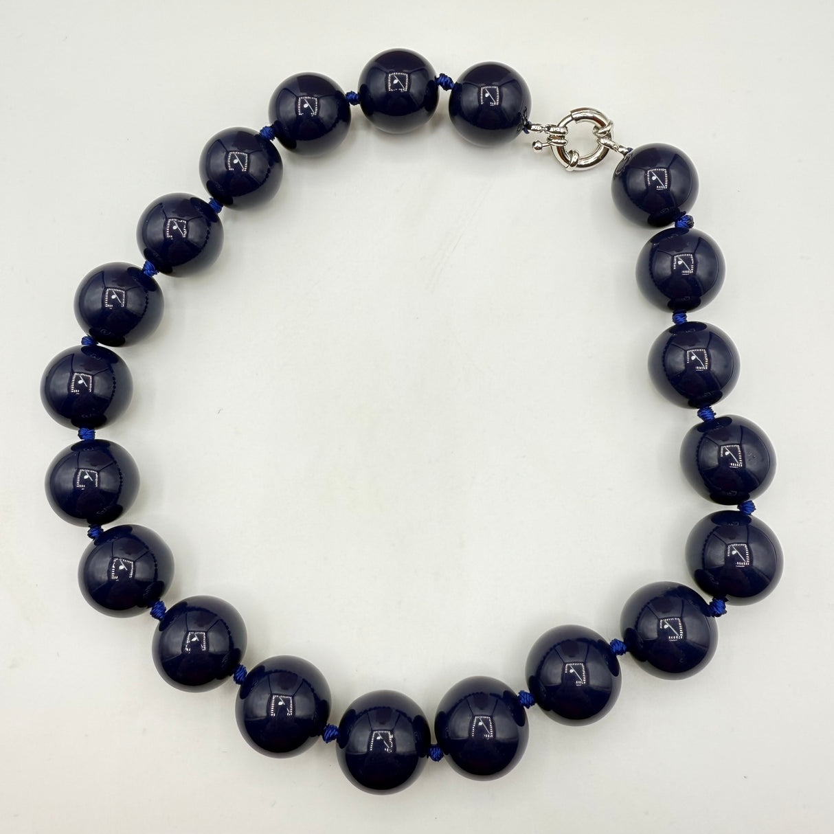 Collana sfere in Resina Blu scuro