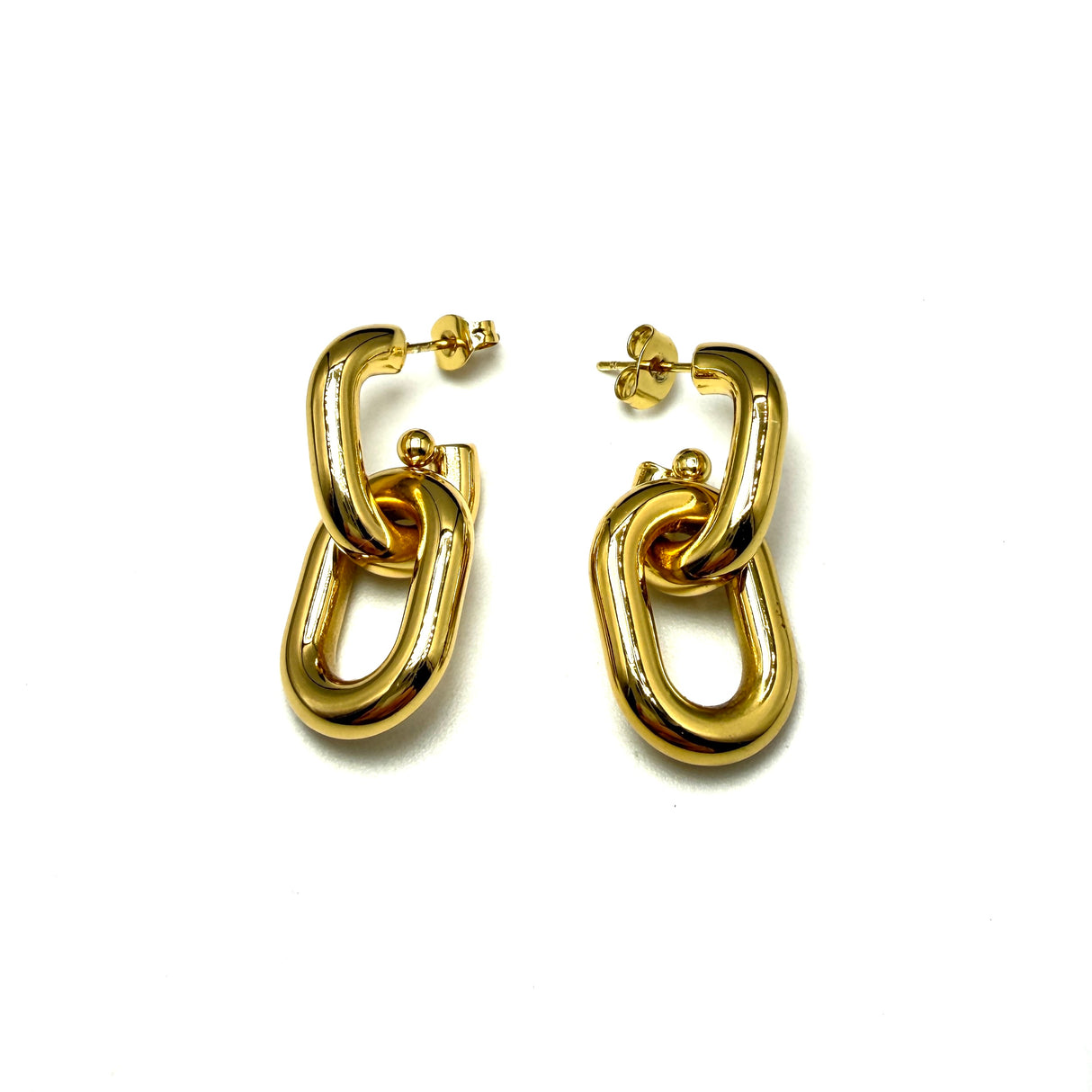 Orecchini doppia rolò dorati