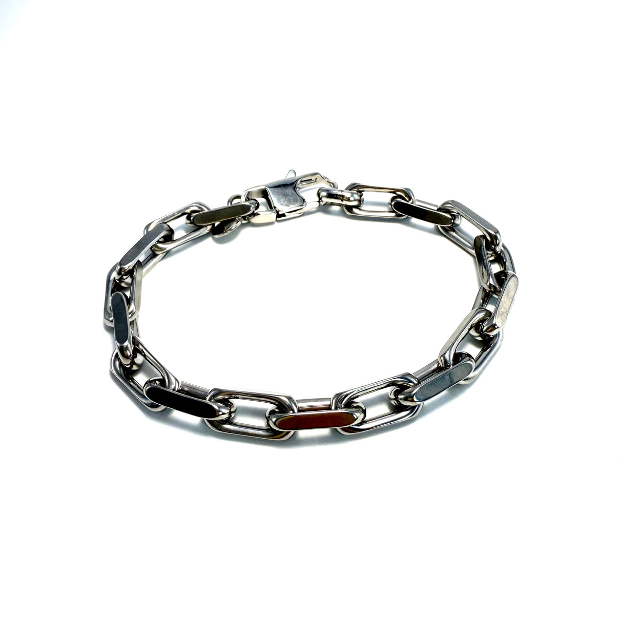 Bracciale maglia rolò rettangolo acciaio inossidabile