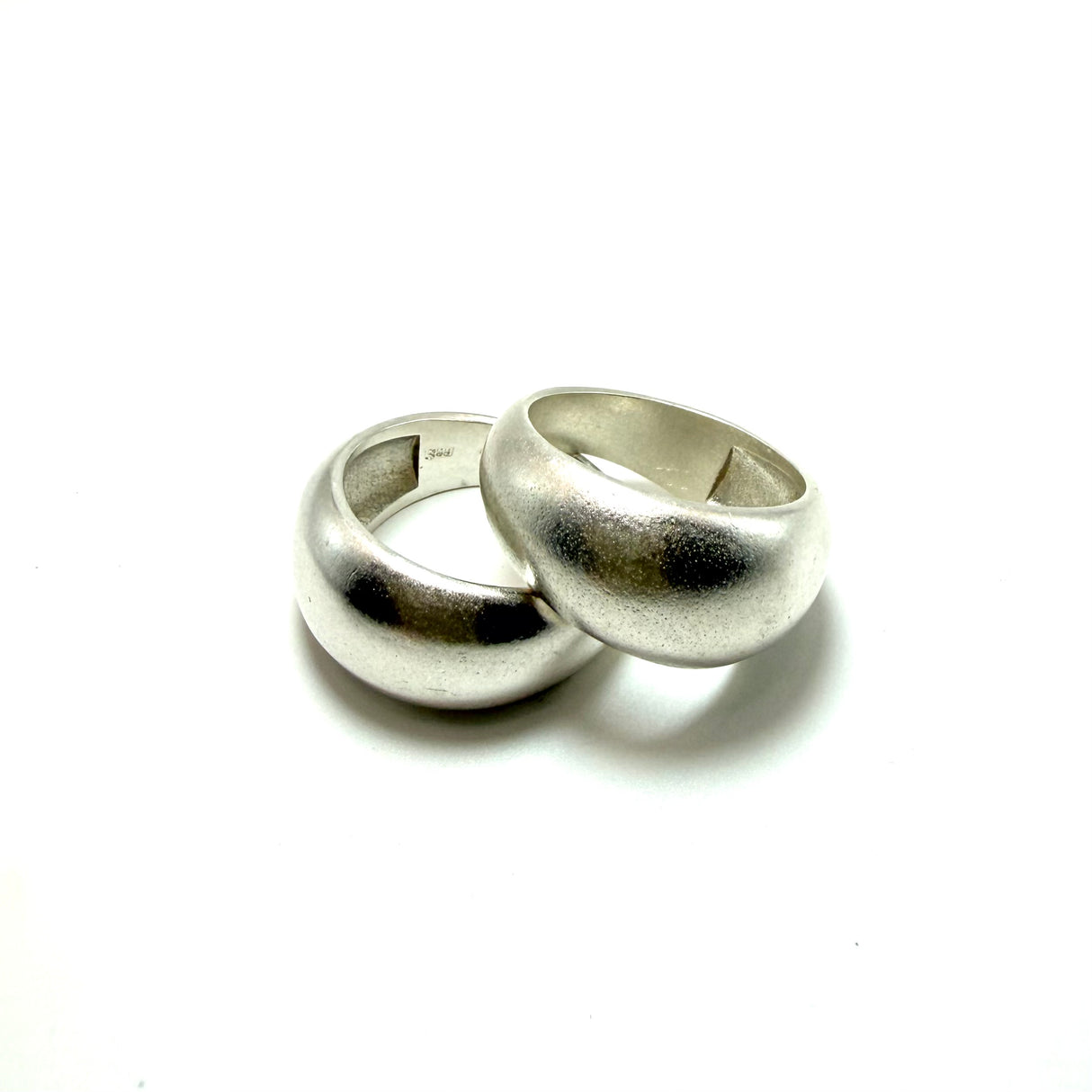 Doppia Fascia Bombata Satinata Argento925