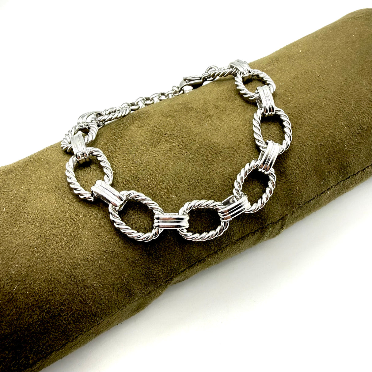 Bracciale rolò torcioni alternati acciaio inossidabile