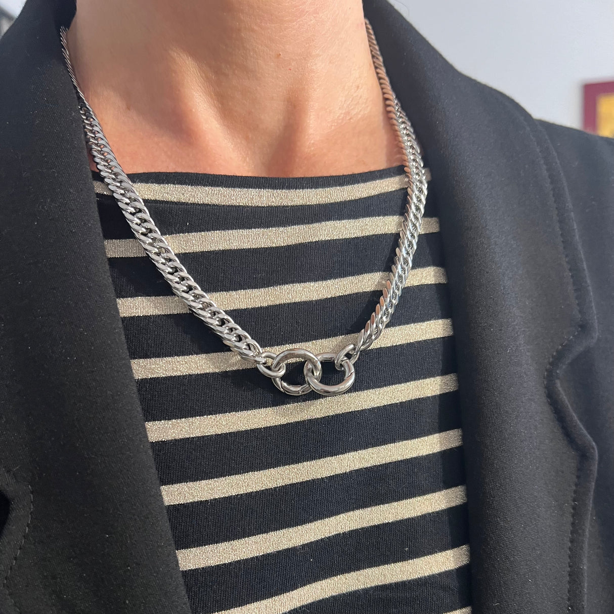 Collana Grumetta doppio anello GR2