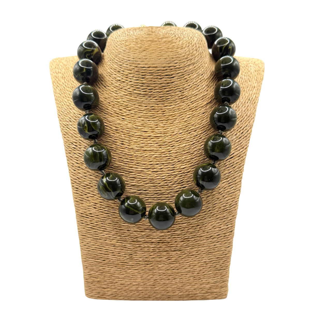 Collana sfere in Resina Multicolor Verde Mélange
