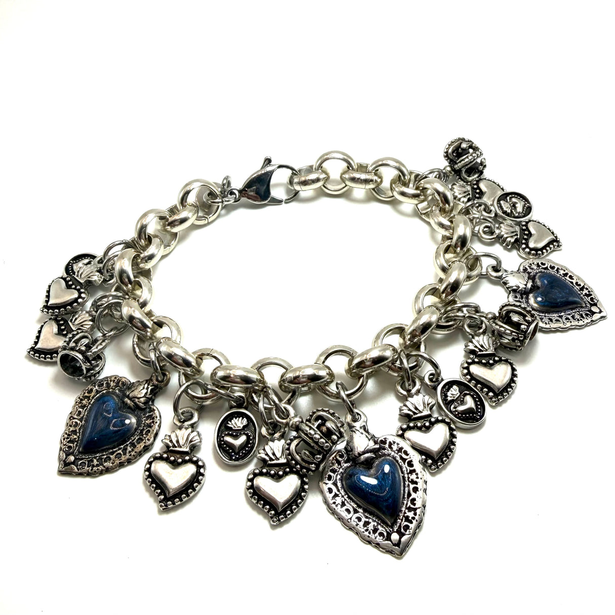 BRACCIALE LUCKY CUORE SACRO BLUE 3 CUORI