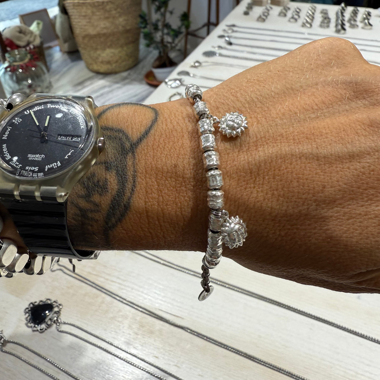 Bracciale pepite small e Sole Argento925