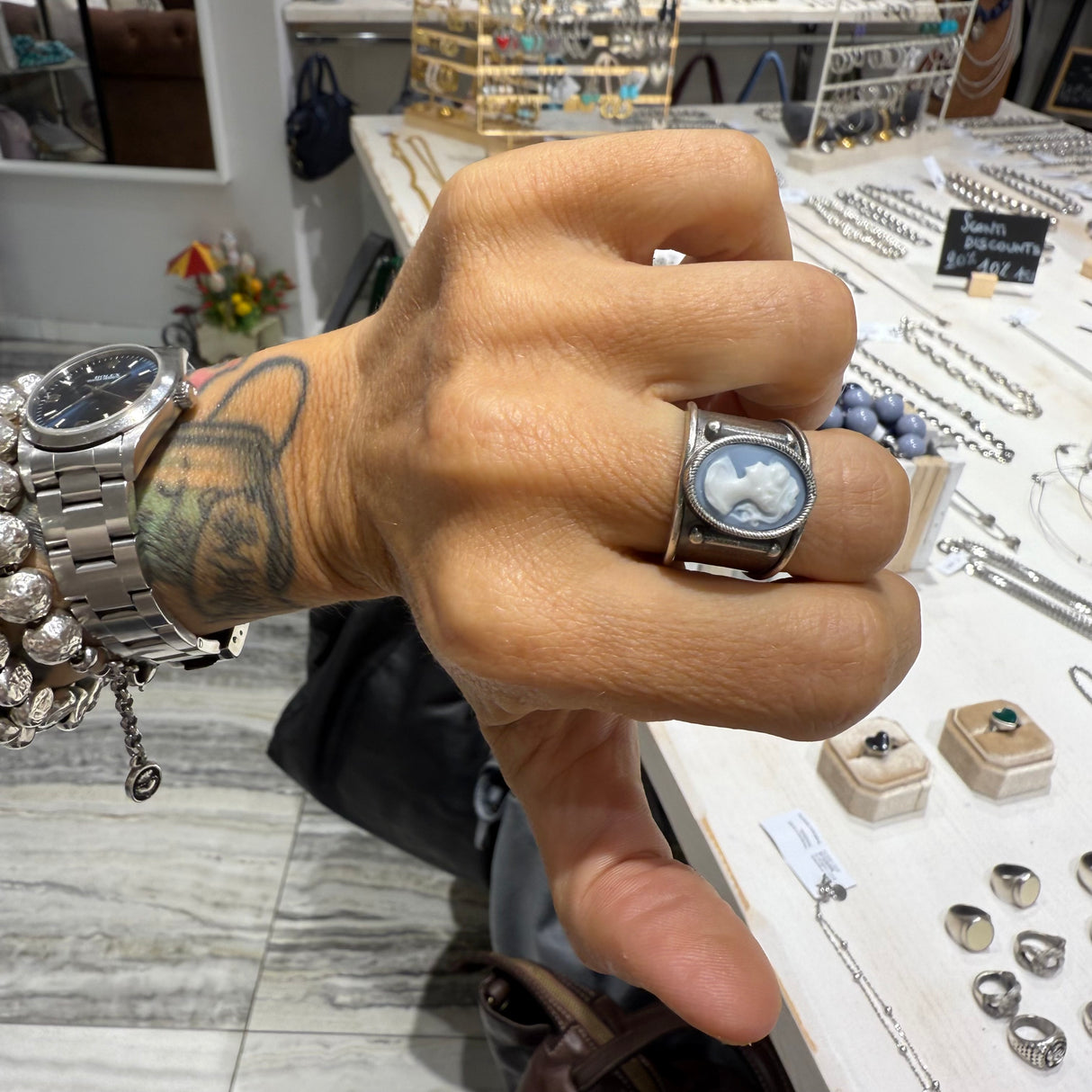 Cammeo Celeste Argento925