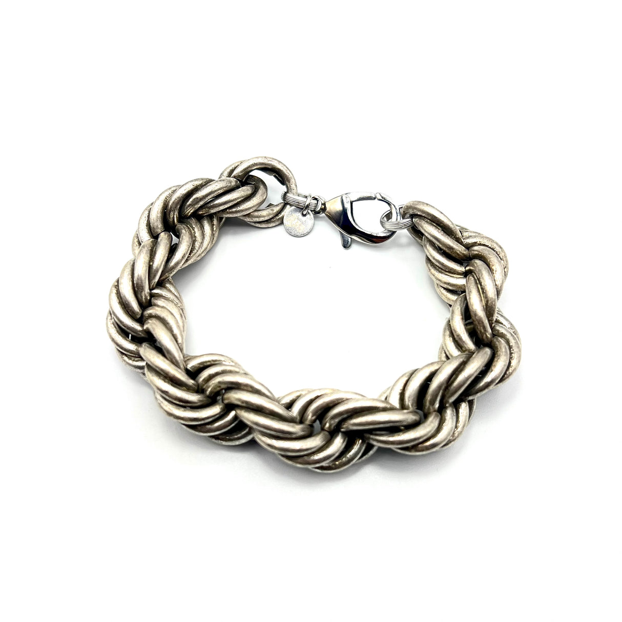 Bracciale Torcione Ottone Argento Antico