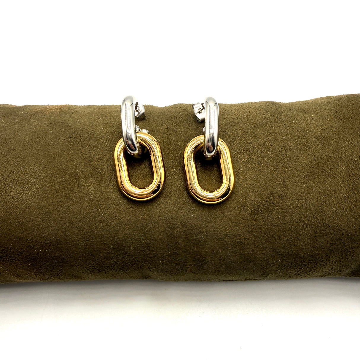 Orecchini doppia rolò silver e dorati