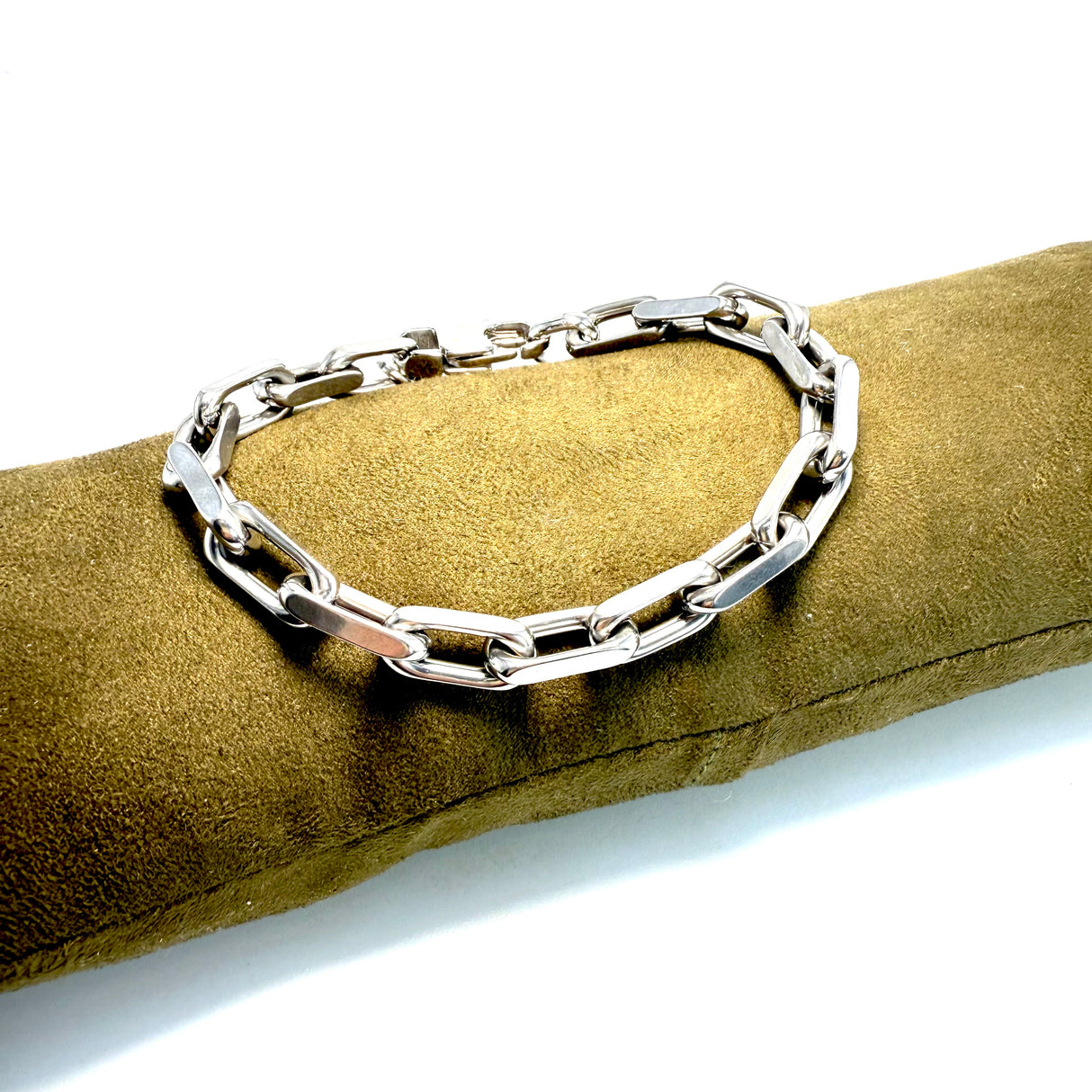 Bracciale maglia rolò rettangolo acciaio inossidabile