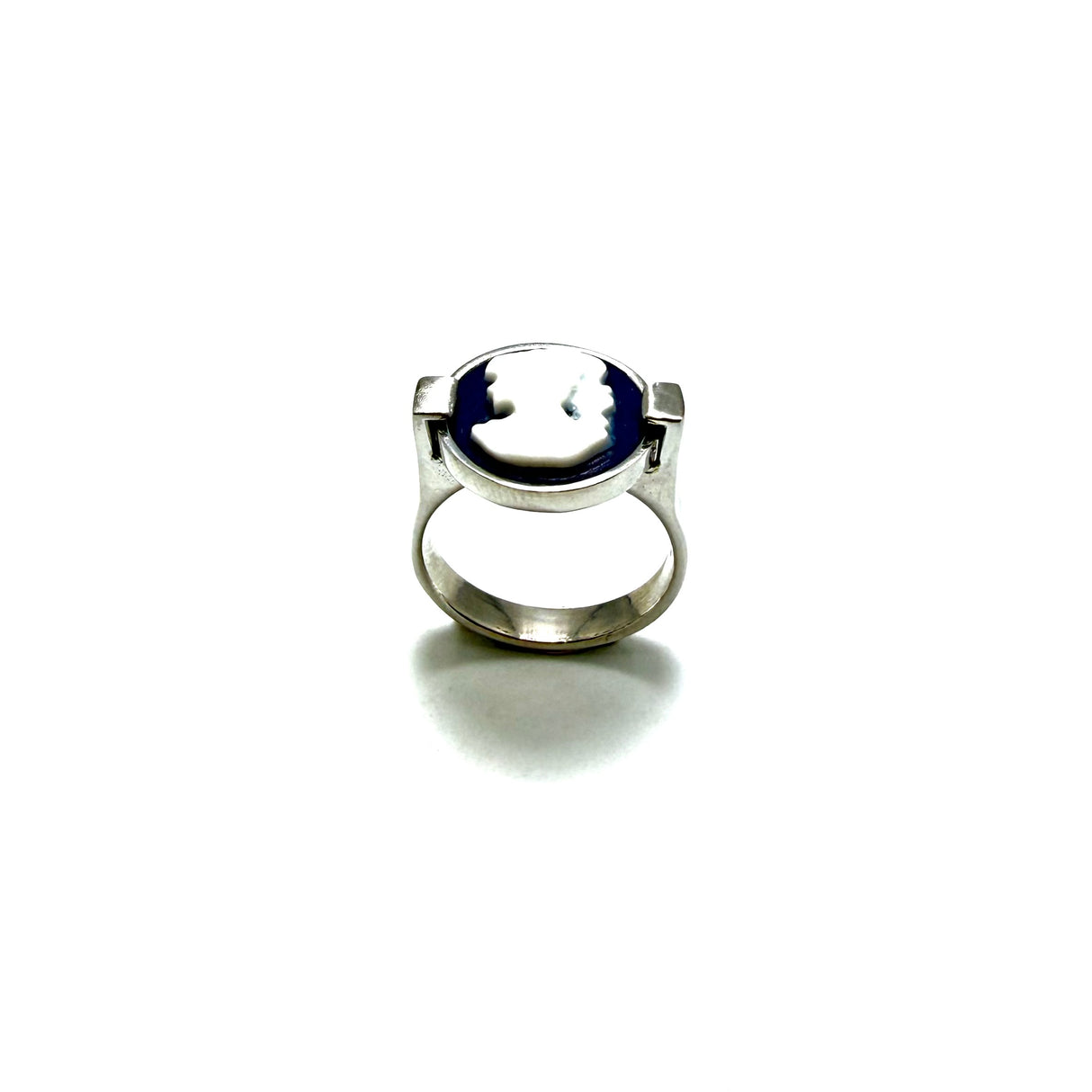 Anello Cammeo Blu Slim 2 Argento925