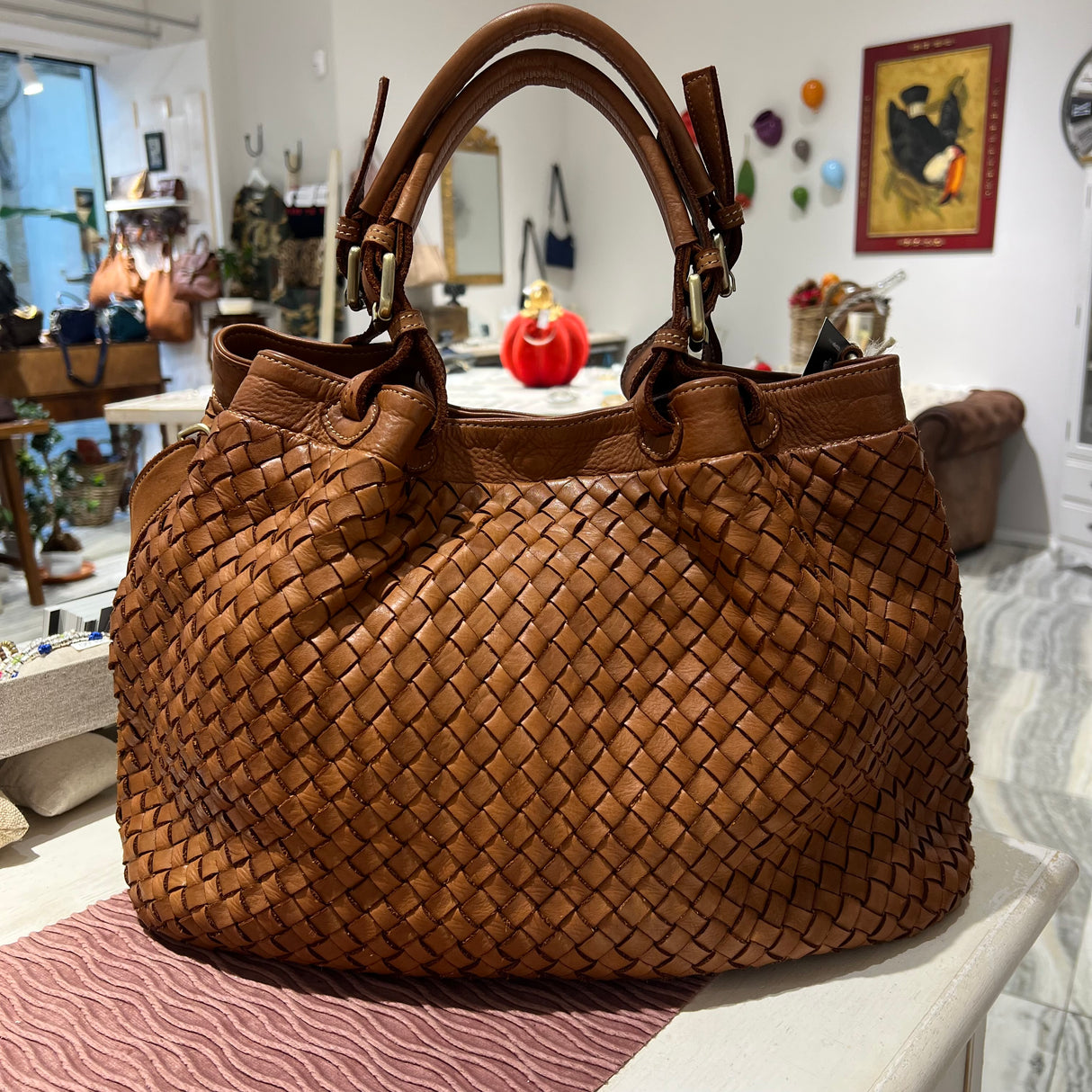 Borsa Intreccio Big Cuoio