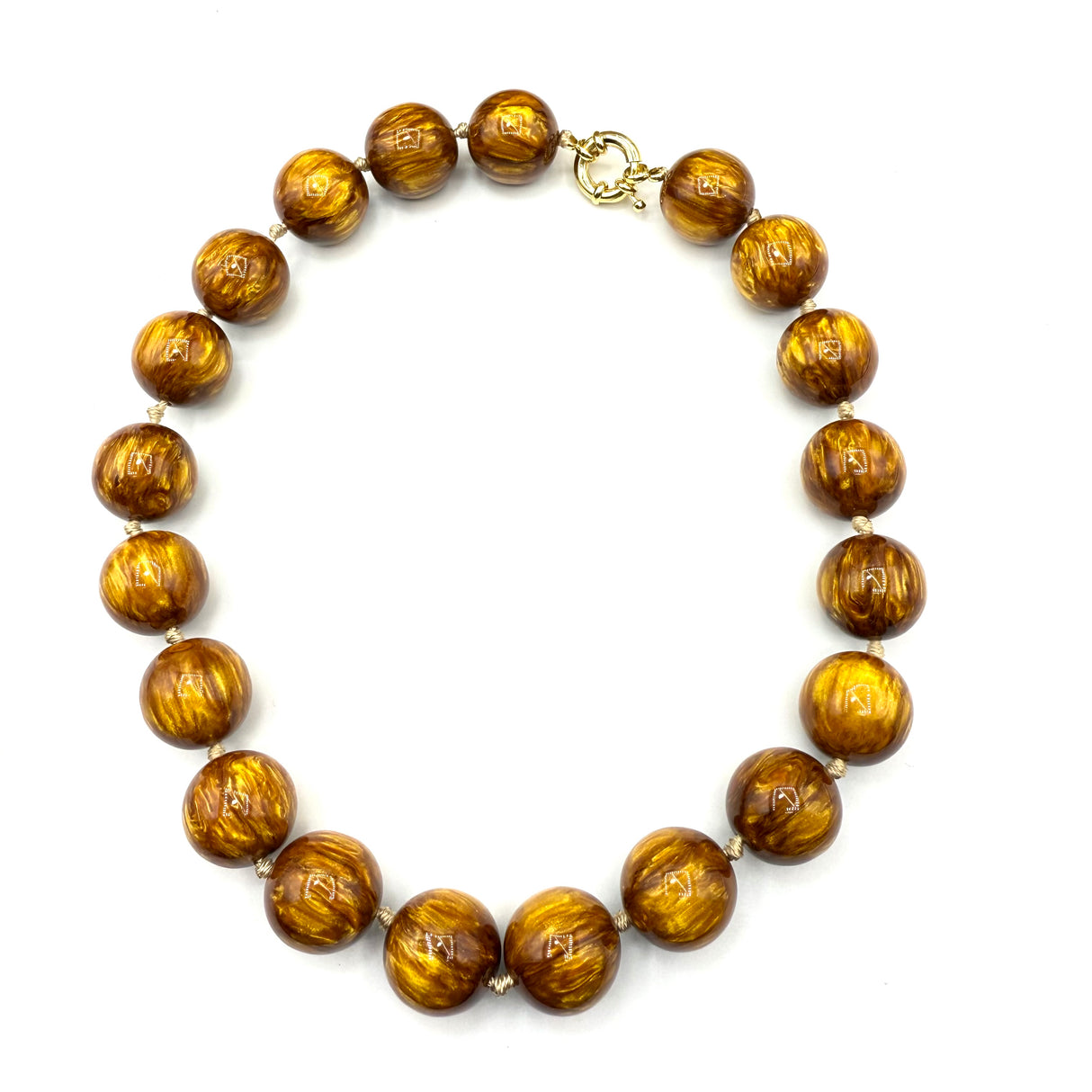 Collana sfere in Resina Occhio di Tigre