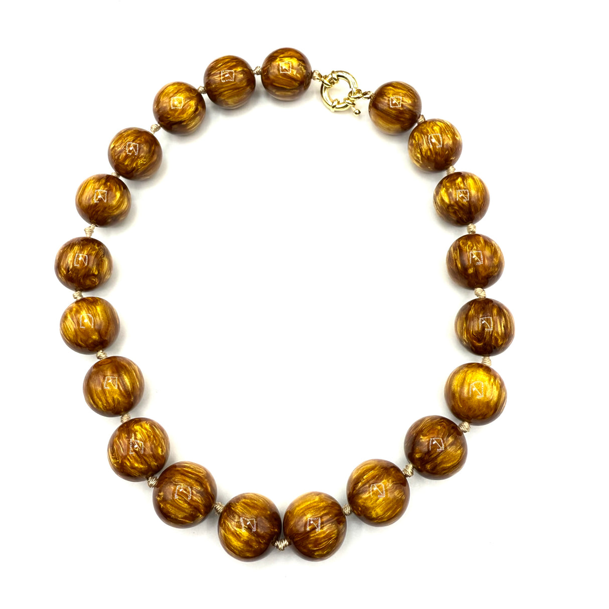 Collana sfere in Resina Occhio di Tigre