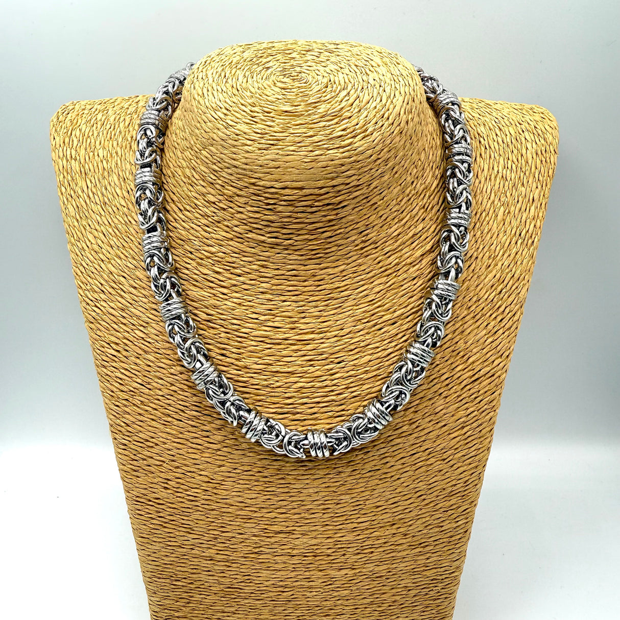 COLLANA BIZANTINA CON ANELLI RITORTI 0,8 MM