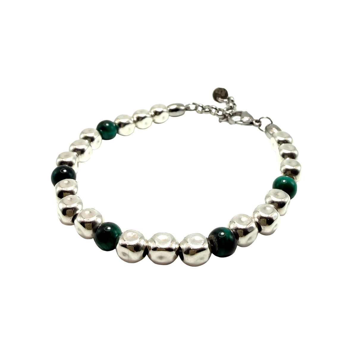 Bracciale Pepite Cubo Argento925 e Occhio di Tigre