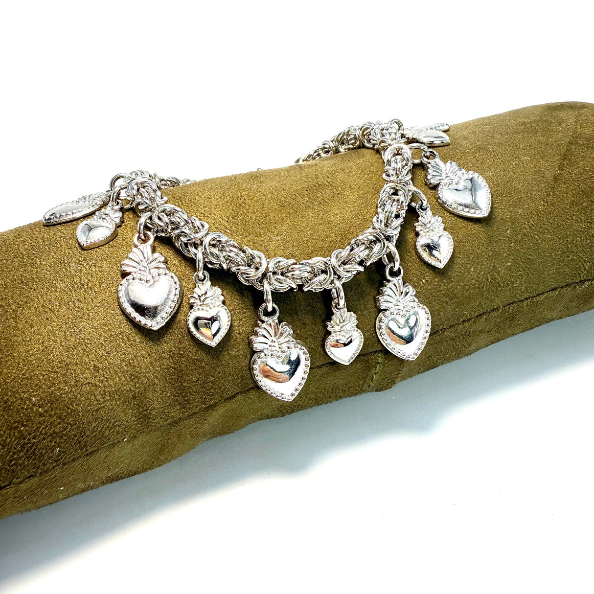 Bracciale Bizantina Cuori Sacri acciaio inossidabile