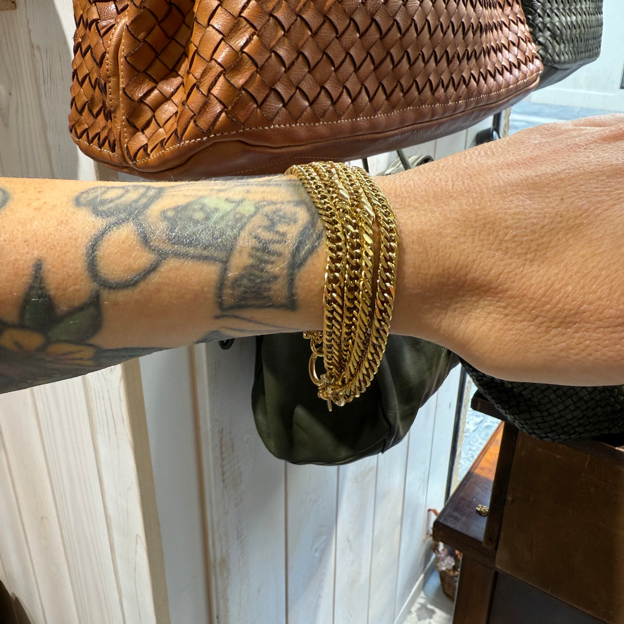 Bracciale Multifili Grumetta dorato acciaio inossidabile