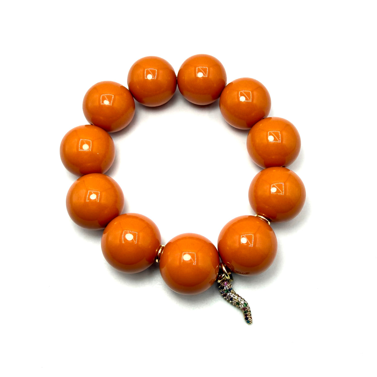 Bracciale resina Arancione con charms Corno Multicolor