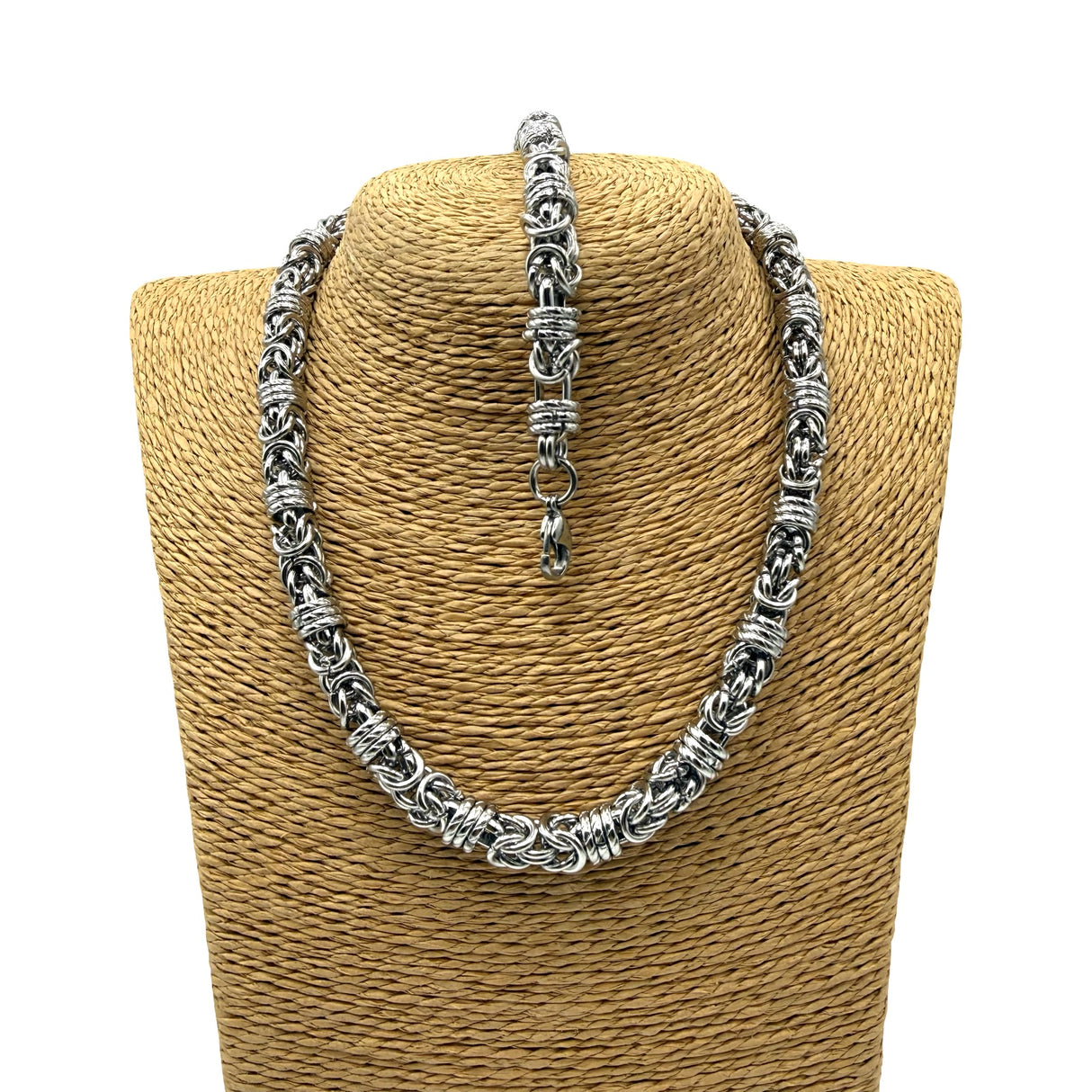 Collana e bracciale Bizantina Anelli ritorti DUO