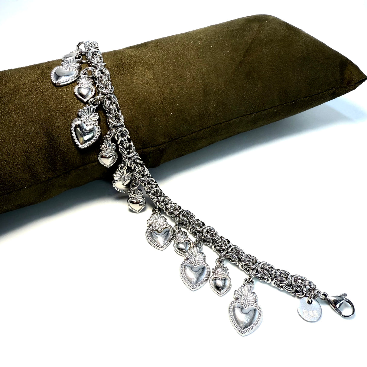 Bracciale Bizantina Cuori Sacri acciaio inossidabile