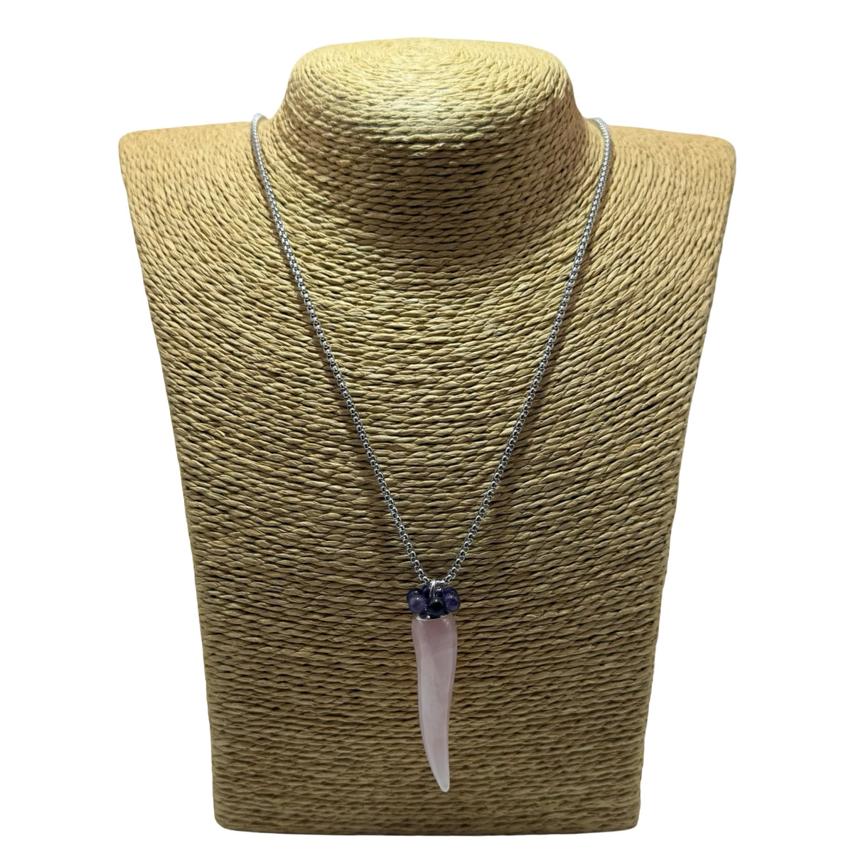 Collana Lucky Corno Quarzo Rosa