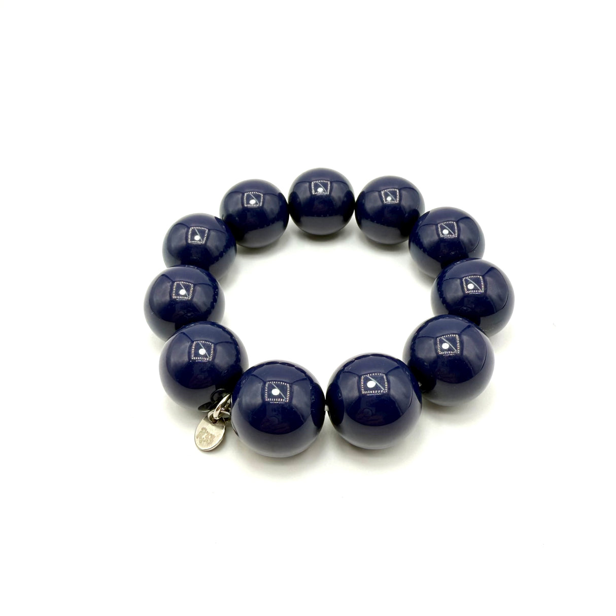 Bracciale sfere in Resina Blu Scuro