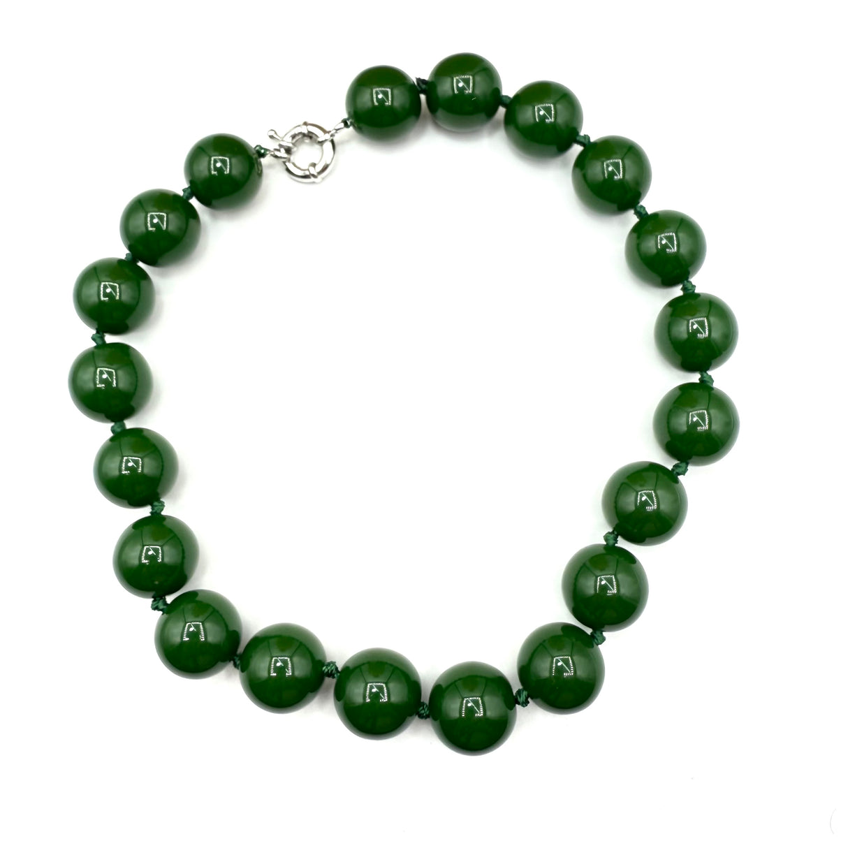 Collana sfere in Resina Verde Muschio