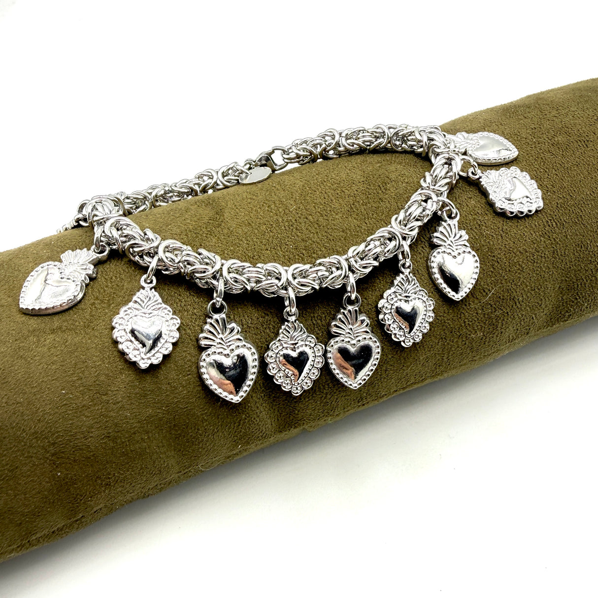 Bracciale Bizantina Cuori Sacri acciaio inossidabile