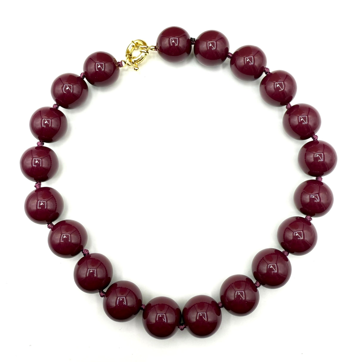 Collana sfere in Resina Burgundy