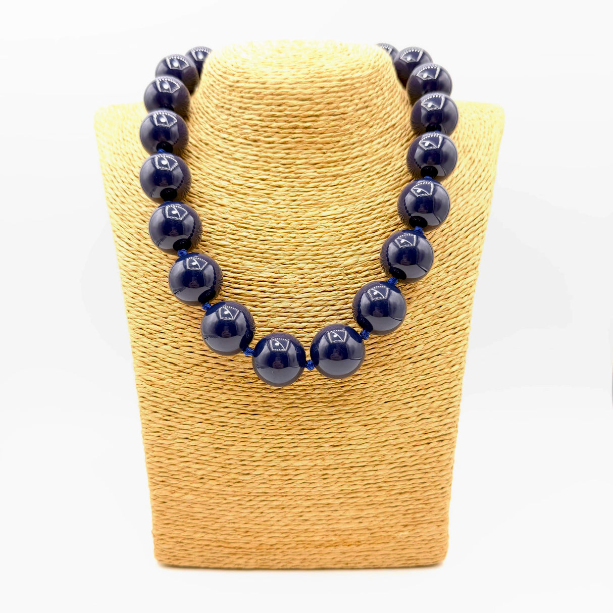 Collana sfere in Resina Blu scuro