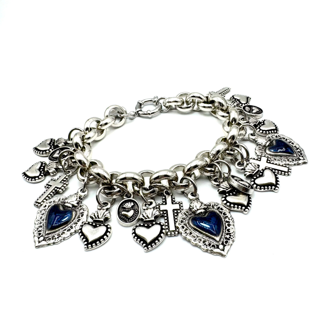 BRACCIALE LUCKY CUORE SACRO BLUE 3 CUORI