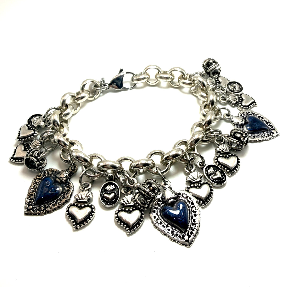 BRACCIALE LUCKY CUORE SACRO BLUE 3 CUORI