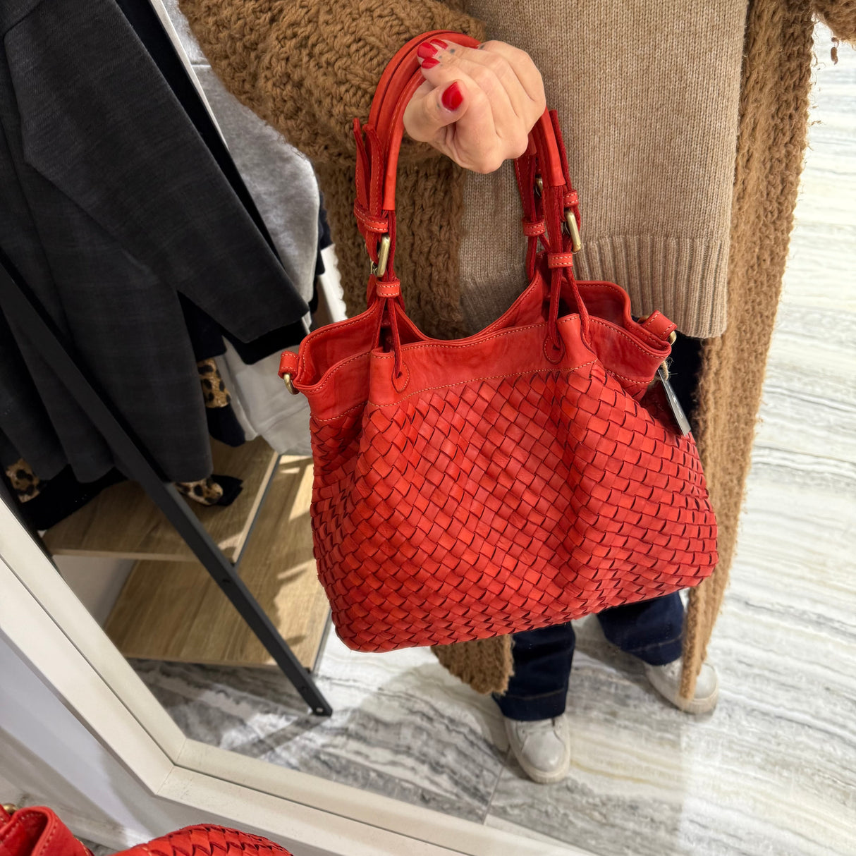 Borsa Intreccio Small Rossa